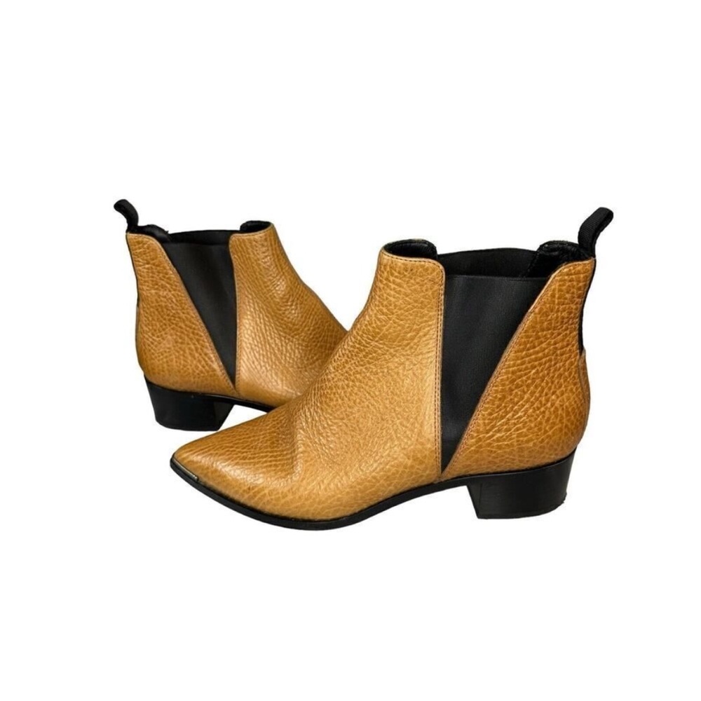 Acne Tan and Black Ankle Boots